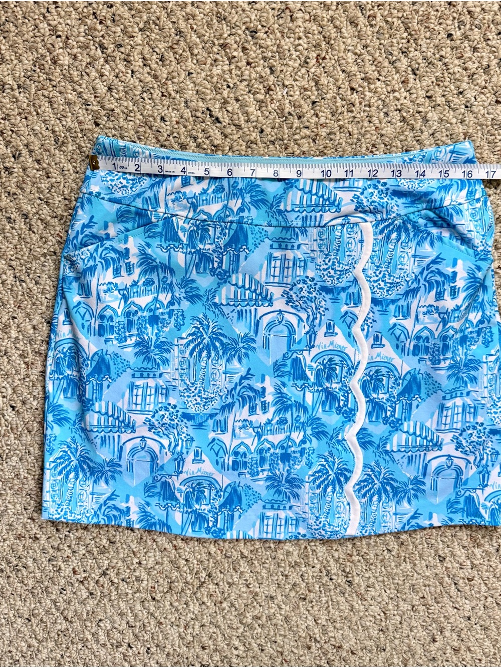 Lilly Pulitzer Luxletic Monica Skort Via Mizner | Blue Palm Beach Print |Size 10 - Picture 6 of 7